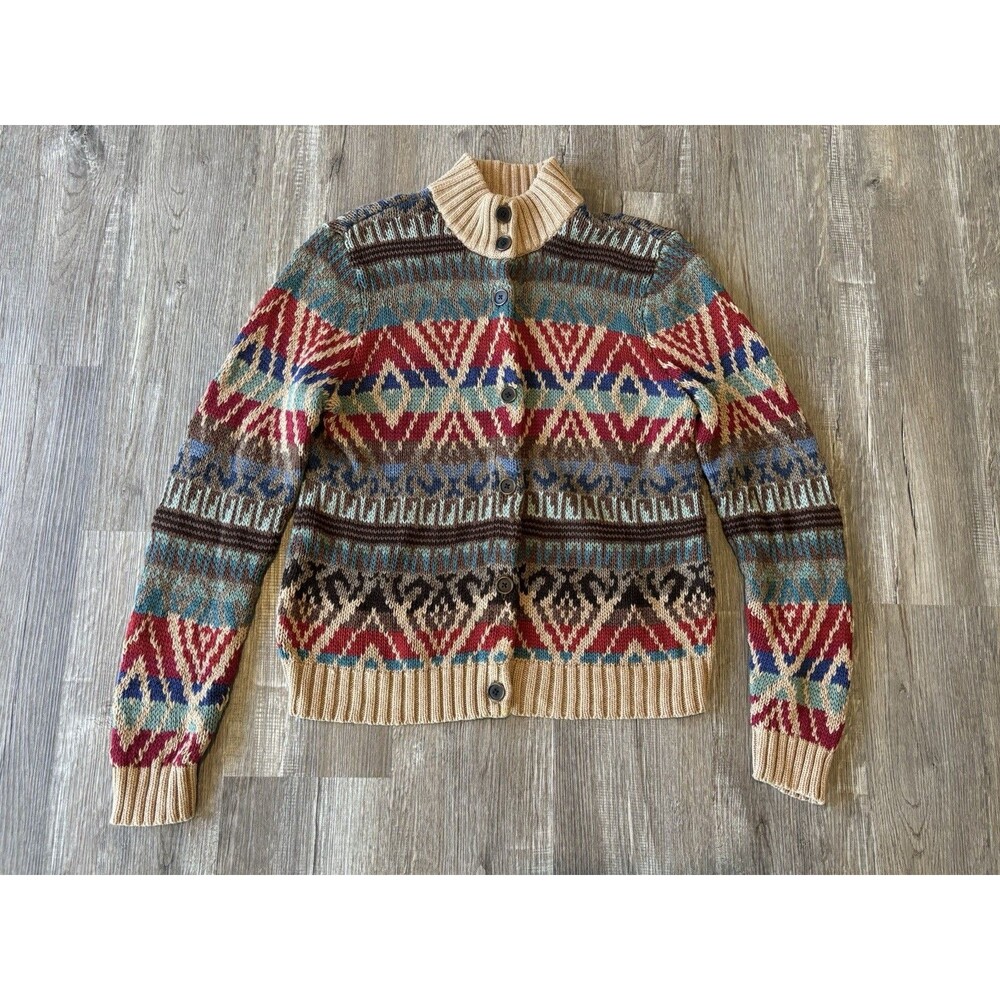 Lauren Ralph Lauren Jeans Southwestern Aztec Print Sweater Cardigan Women’s XL